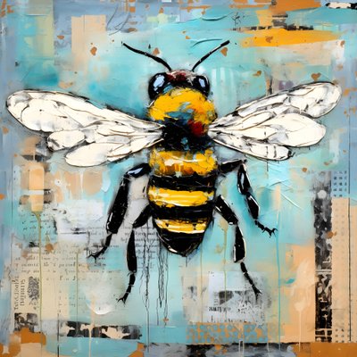 en bi illustration i pastel impasto olie teknik 4 af Kurt Heppke