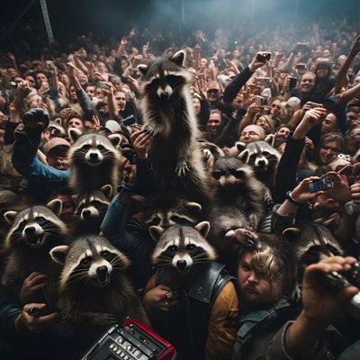 en horde fuld af vaskebjørne til et rockshow 4 af Kurt Heppke