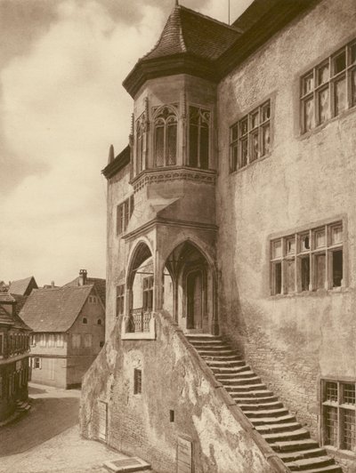 Dettelbach a Main, Rathaus; Dettelbach on the Main, Rådhus (s/h foto) af Kurt Hielscher