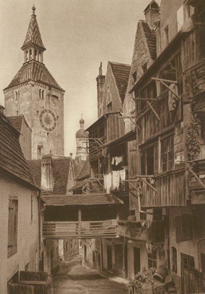 Landsberg am Lech, The Hexenwinkel; Landsberg på Lech, "Hexenwinkel" (s/h foto) af Kurt Hielscher