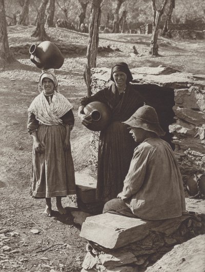 Spanien: Hurdanos ved brønden (s/h foto) af Kurt Hielscher