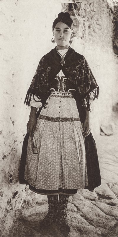 Spanien: Lagartera kostume, provinsen Toledo (s/h foto) af Kurt Hielscher