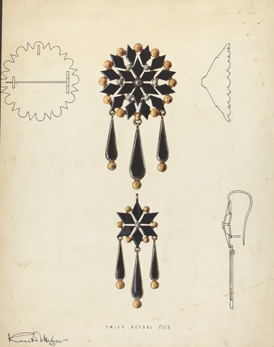 Broche og Ørering af Kurt Melzer