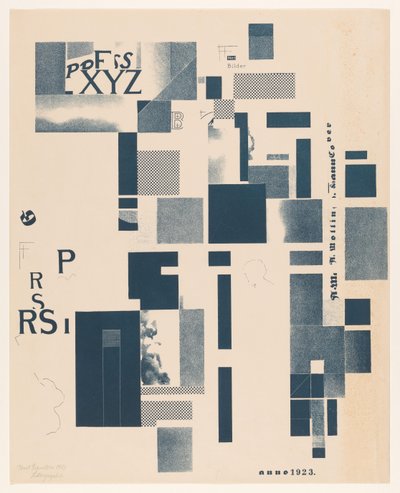 Komposition med typografiske elementer af Kurt Schwitters (signed by artist)