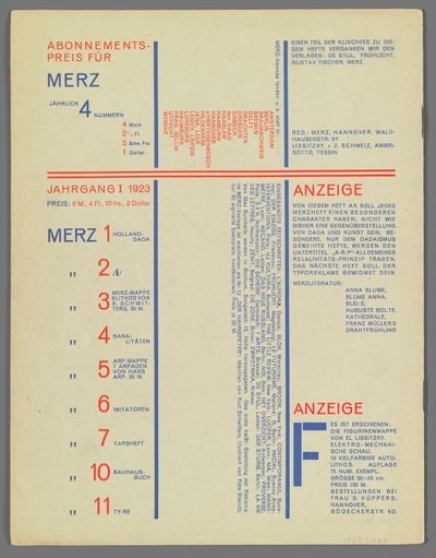 8 Merz 9 af Kurt Schwitters