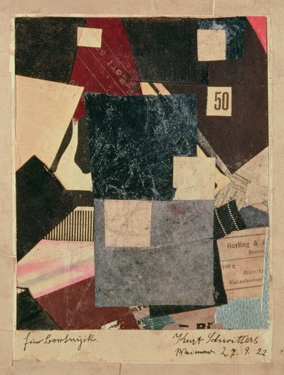 Komposition, 1922 af Kurt Schwitters