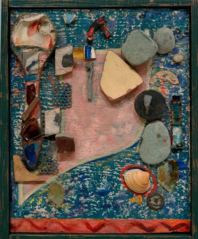 Lille Merz billede med mange dele af Kurt Schwitters