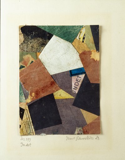 Merz 293 Collage af Kurt Schwitters (1887-1948) 1921 Privat samling af Kurt Schwitters