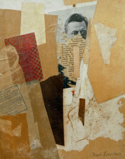 Uden titel (med et tidligt portræt af Kurt Schwitters) af Kurt Schwitters