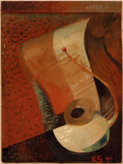 Stilleben med penny af Kurt Schwitters