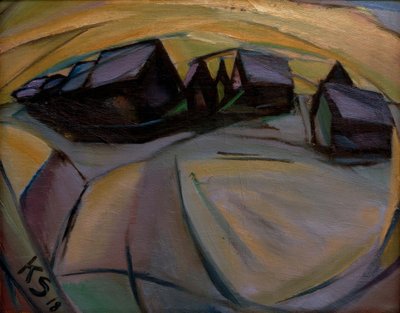 Snedækkede huse af Kurt Schwitters