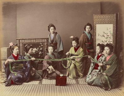 (Konkonchiki) Japanese Girl Playing Game af Kusakabe Kimbei