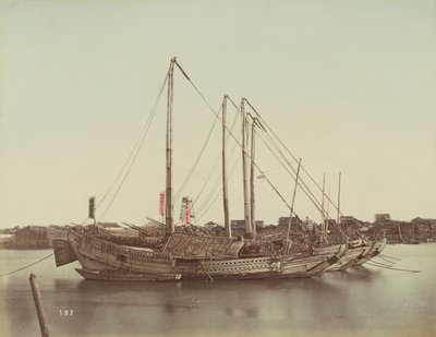 Japansk junk, ca. 1880 af Kusakabe Kimbei