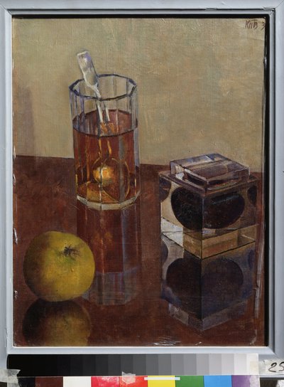 Stilleben med en blækpotte. Maleri af Kuzma Sergeyevich Petrov Vodkin (Petrov-Vodkin) (Kouzma Petrov Vodkin) (Petrov-Vodkin) (1878-1939), olie på lærred af Kuzma Sergeevich Petrov Vodkin