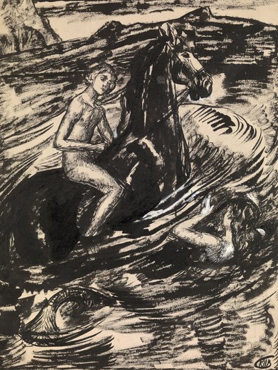 Illustration til The Princess of the Tide af Mikhail Lermontov af Kuzma Sergeevich Petrov Vodkin