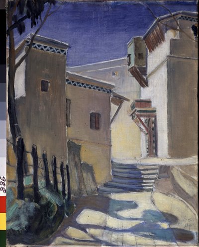 Kasbah (Casbah), Algier (Casbah, Algier) - Maleri af Kuzma Sergeevich Petrov Vodkin (Petrov-Vodkin) (Kouzma Petrov Vodkine) (Petrov-Vodkine) (1878-1939), olie på lærred af Kuzma Sergeevich Petrov Vodkin