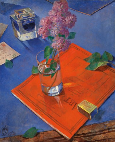 Stilleben med lilla, 1928. af Kuzma Sergeevich Petrov Vodkin