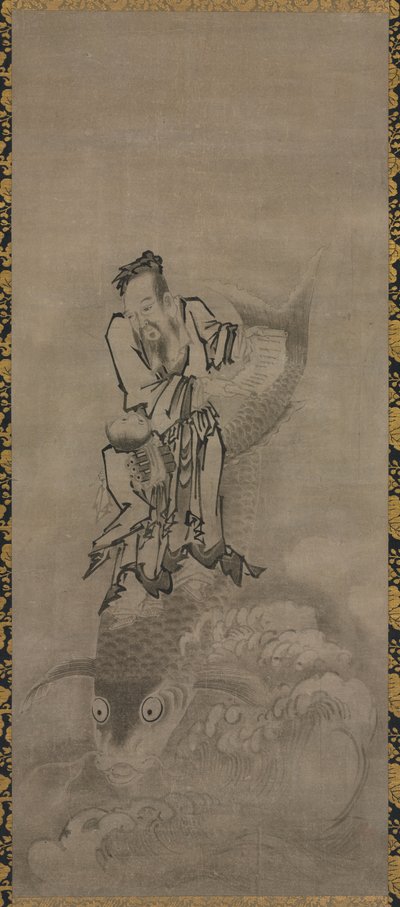 Hotei med Daoist Immortals, slutningen af 1600-tallet-begyndelsen af 1700-tallet. af Kyūseki Tomonobu