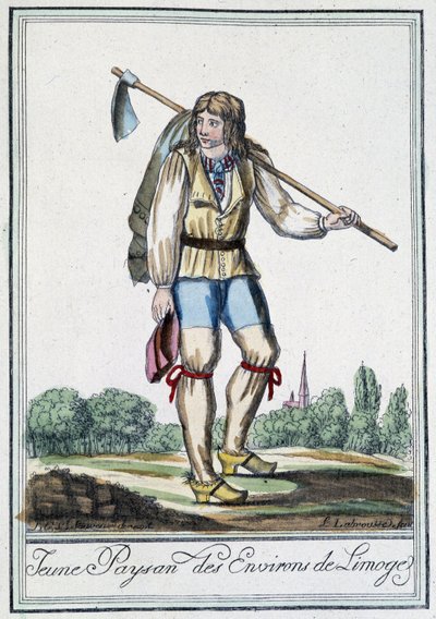 Ung bonde fra Limoges omgivelser - i "" Encyclopédie des voyages"" af J. Grasset St. Sauveur, Deron, Paris af L.F. Labrousse