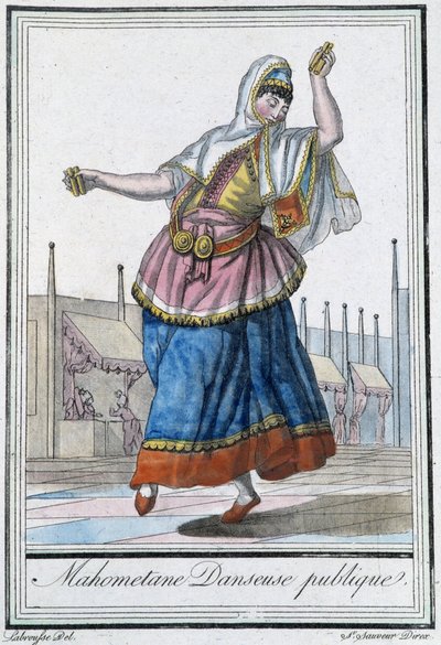 Muhammedansk offentlig danser - i "" Encyclopédie des voyages"" af J. Grasset St Sauveur, red. Deroy, Paris af L.F. Labrousse