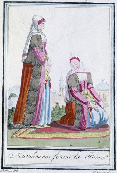 Muslimer i bøn - i "" Encyclopédie des voyages"" af J. Grasset St. Sauveur, red. Deroy, Paris af L.F. Labrousse