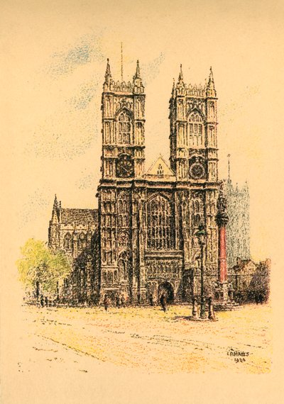Westminster Abbey, 1924. af L. A. Hayes