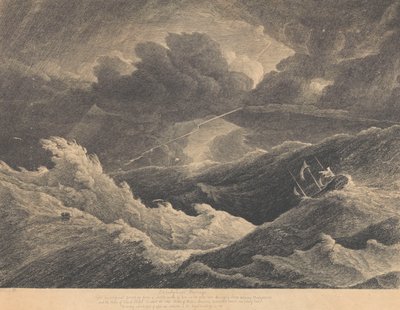 Fra en skitse lavet i 1804 under en storm mellem Madagaskar og Kap Det Gode Håb, hvor det indiske skib 