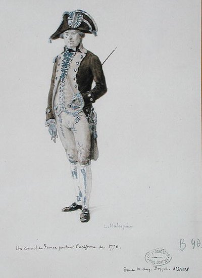 En konsul i Frankrig iført uniformen fra 1776 (pen og vask på papir) af L. Malespine