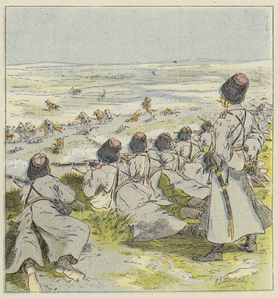 Forsvar af Kasan-vejen ved kosakkerne af L. Malespine