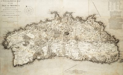 Kort over Menorca af L. S. de la Rochette