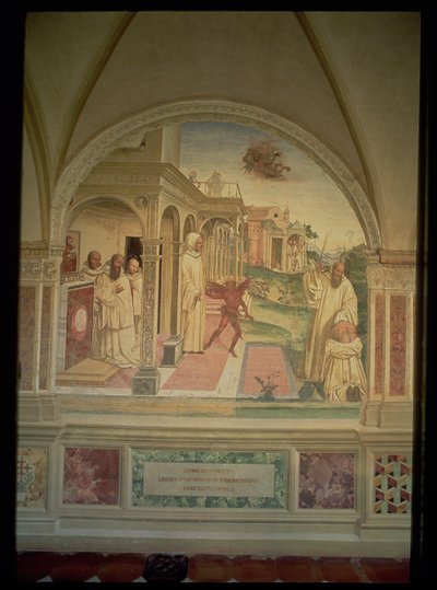 Sankt Benedikts flagelation, fra Sankt Benedikts liv af L. Signorelli