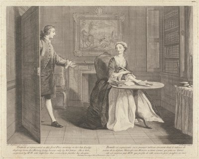 Pamela er repræsenteret i dette første stykke, skriver i sin afdøde dames omklædningsrum, hendes historie kendes kun af hendes breve. Hun er her overrasket af hr. B., som forbedrer denne lejlighed for at fremme sine designs af L. Truchy
