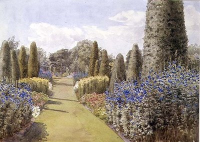 The Herbaceous Border (akvarel på papir) af Lady Alice Willoughby