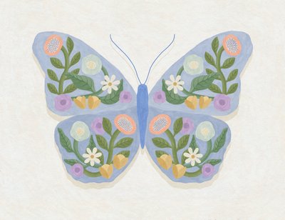 Sommerfugl med forårsblomster, 2023 (digital) af Lady Ann de Borja