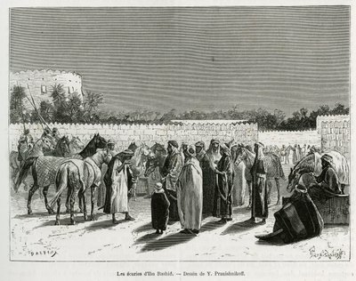 Emir Muhammad Ibn Abdullah Al Rashids stalde, illustration fra "Pilgrimsrejse til Nejd, den arabiske races vugge", udgivet i 