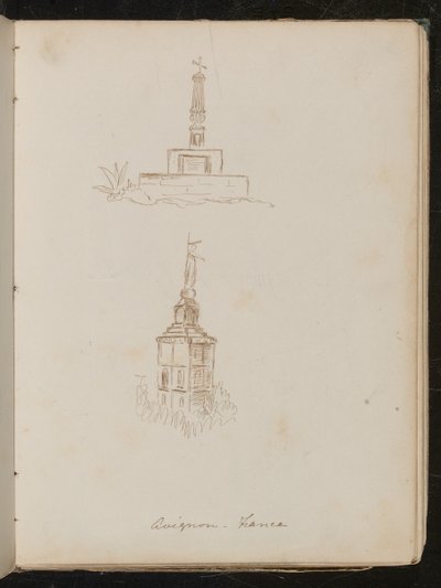 To arkitektoniske undersøgelser af monumenter, placering noteret som "avignon - Frankrig" af Lady Butler
