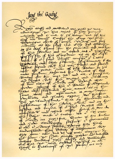 Brev fra Lady Jane Gray til William Parr, 10. juli 1553. af Lady Jane Grey
