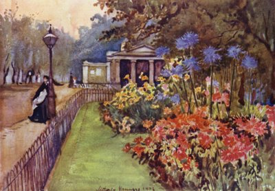 Efterårssenge, Hyde Park (farve litho) af Lady Victoria Marjorie Harriet Manners