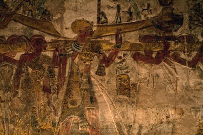 Bas-relief fra templet Derr, Nedre Nubien, Egypten, Egyptisk civilisation, Det Nye Kongerige, Dynasti XIX af Amadeo (after) Modigliani