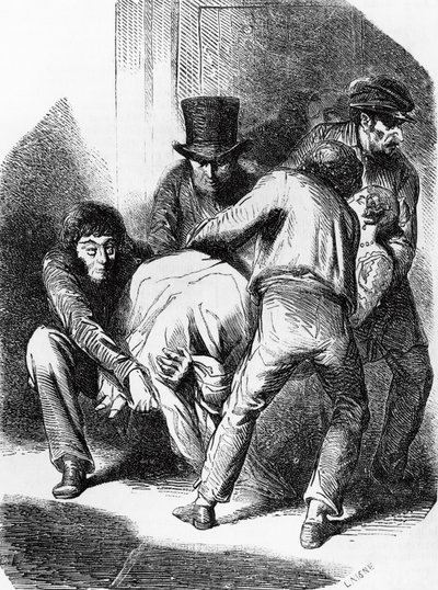Illustration til hertuginde af Langeais, roman af Honore de Balzac (1799-1850) fra samling med flere bind med titlen Human Comedy, gravering af Laisne af Laisne Laisne