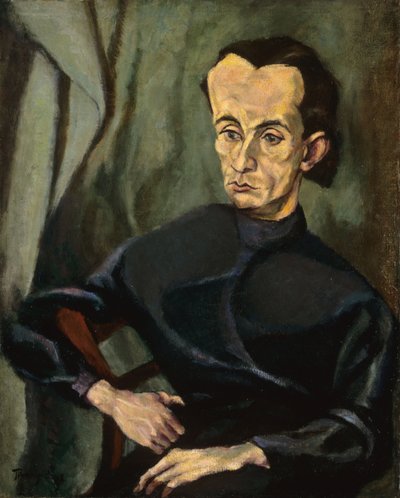 Portræt af Lajos Kassak (1887-1967), af Tihanyi, Lajos (1885-1938). Olie på lærred af Lajos Tihanyi