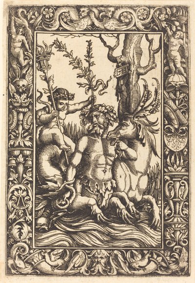Mytologisk havfag af Lambert Hopfer after Nicoletto da Modena