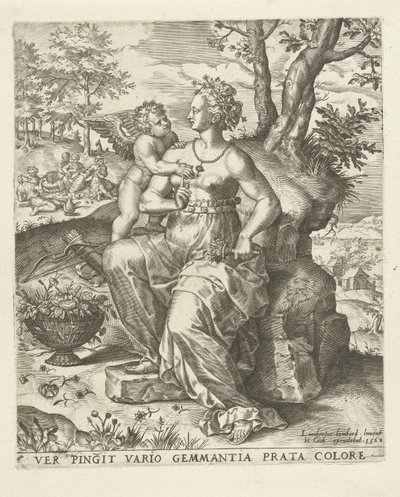 Forår: Venus og Amor De fire årstider (serietitel) af Lambert Lombard