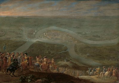 King Louis XIV og hans entourage ved belejringen af Schenkenschans, 1672 af Lambert de Hondt (II)