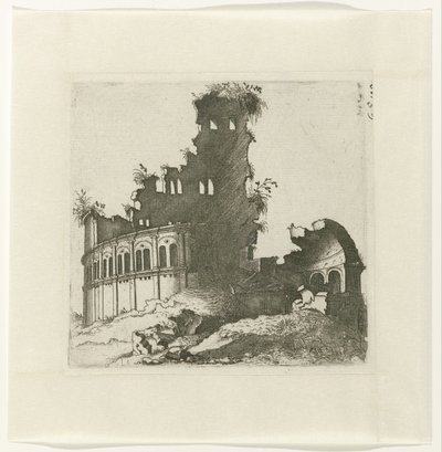 Ronde ruin Tegninger af ruiner af forskellige fabrikater meget nyttige for malere og andre kunstnere af den slags (serietitel) af Lambertus Suavius