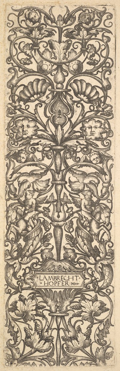 Kandelaber med putti på geder i midten, ca. 1525-50. af Lambrecht Hopfer