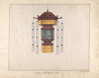 Design til Hall Lampe No.9, ca. 1845. af Lamqua