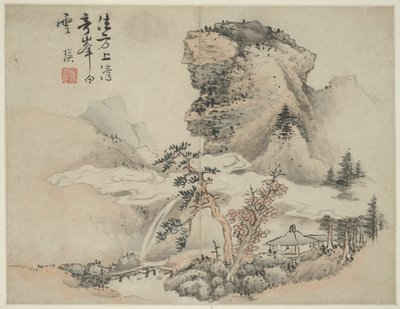 Landskab i stil med antikke mestre: efter Fang Congyi (aktiv ca. 1340-80) af Lan Ying
