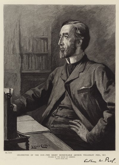Dagens berømtheder, den højre ærede Arthur Wellesley Peel, MP af Lance Calkin