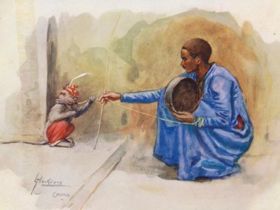 Folk i Egypten: Abedrengen, Koradati (farvelitografi) af Lance Thackeray